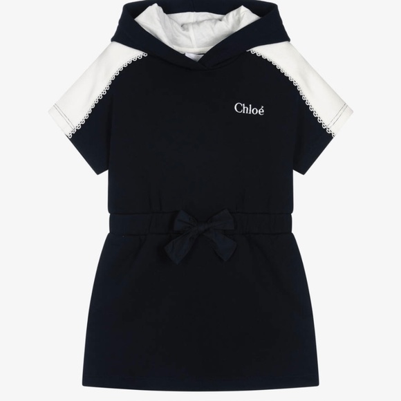 Chloè dress navy blue and white collar